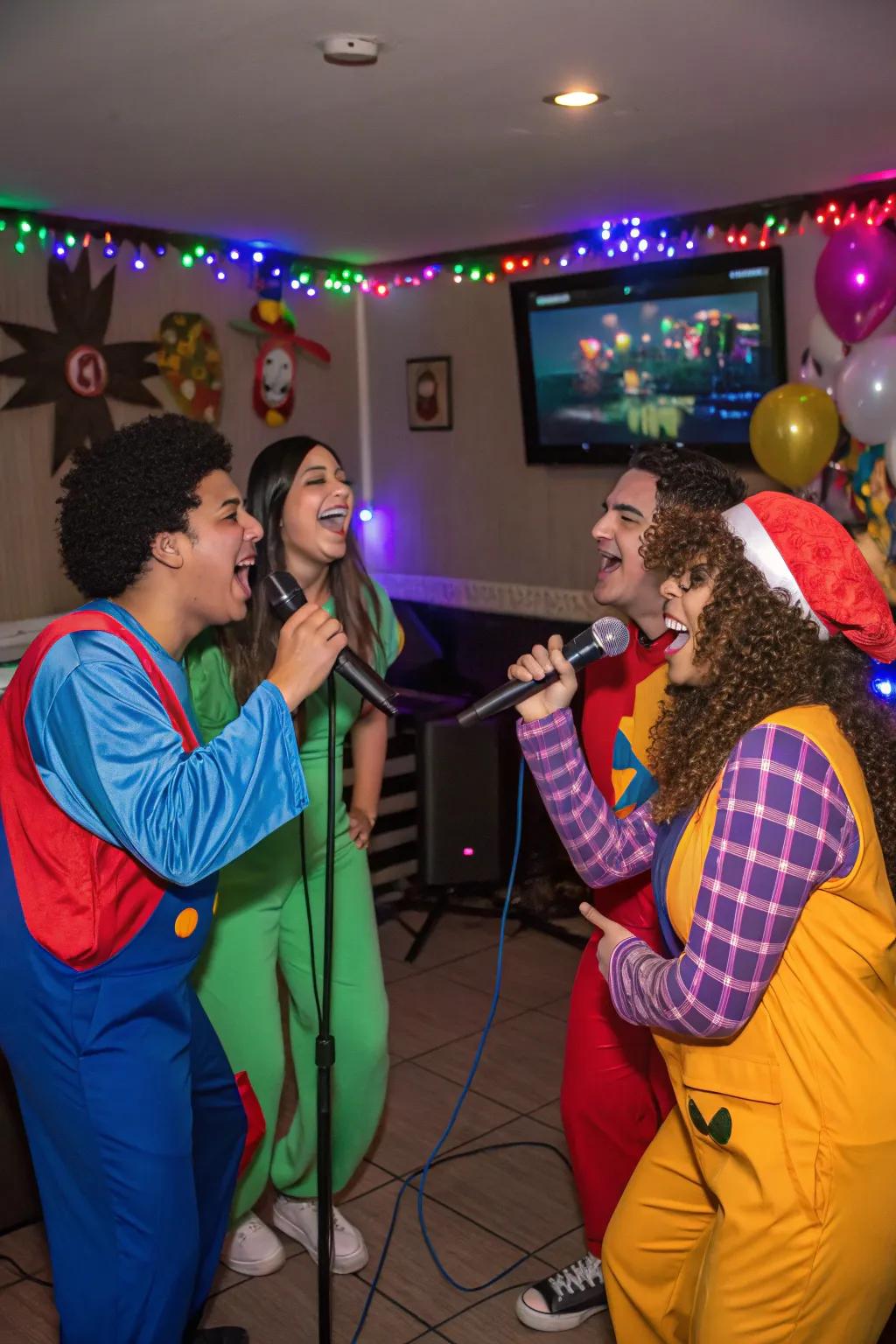 Enjoy a night of costume karaoke with friends.