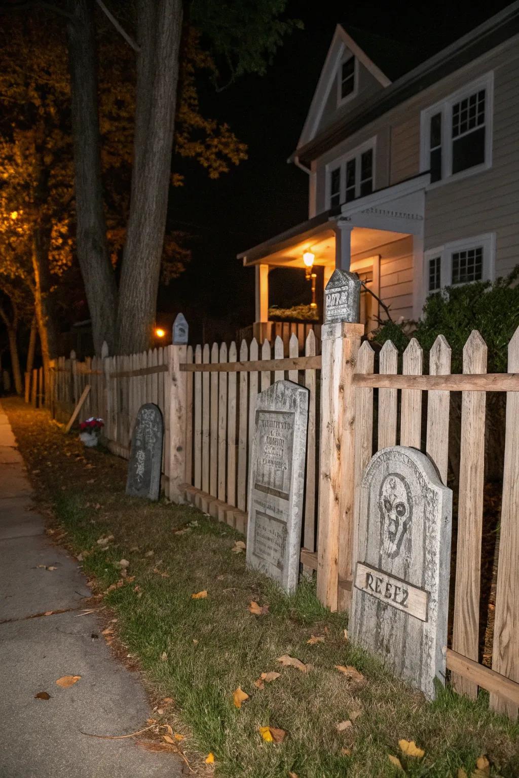 Create a haunted graveyard with this fence idea.