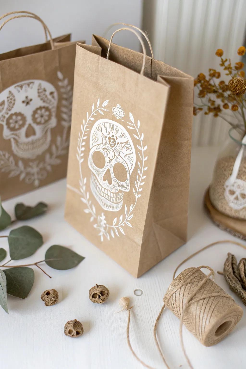 Elevate your Halloween decor with these chic, handcrafted skull bags that blend spooky with style.