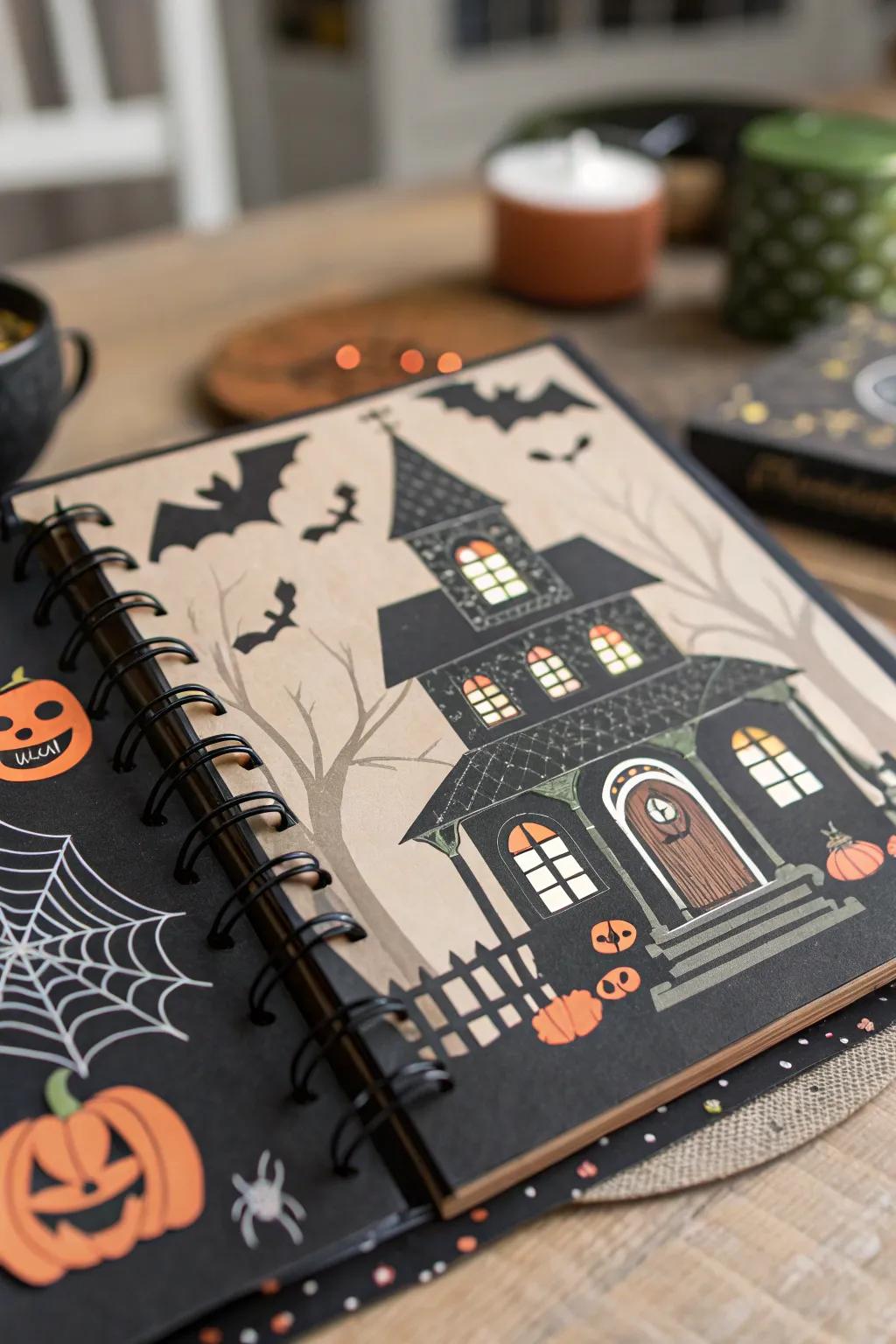 Transform your pages into a spooky haunted house.