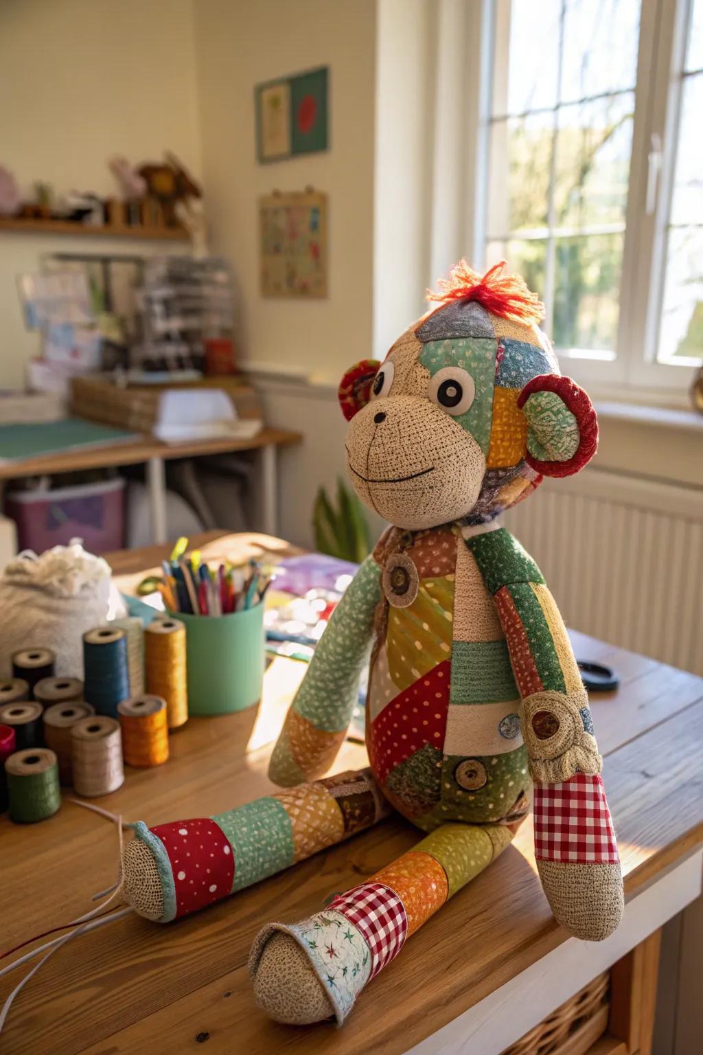 Patchwork puppets are a great way to use up fabric scraps.