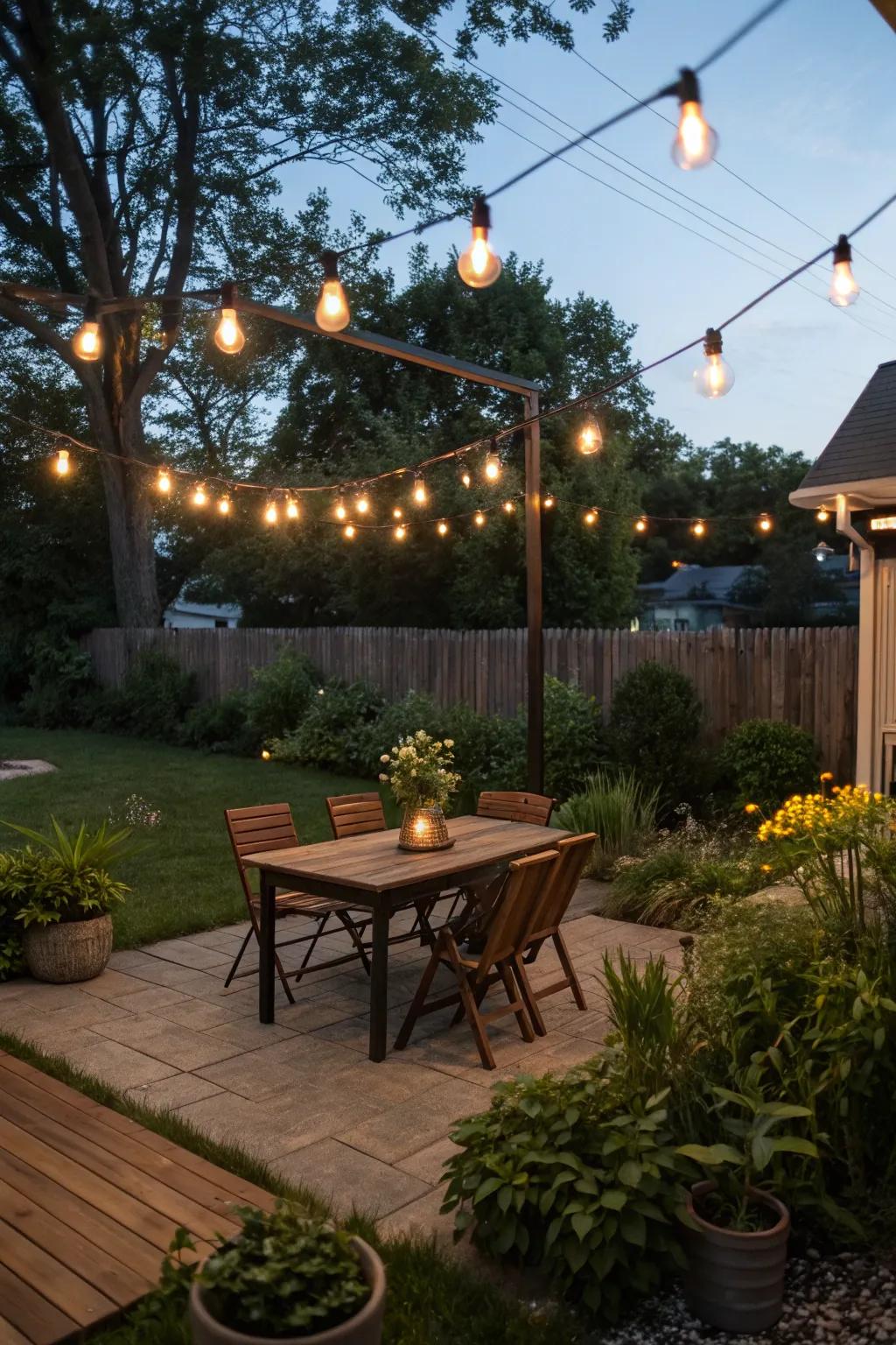 Edison bulbs create enchanting outdoor spaces.