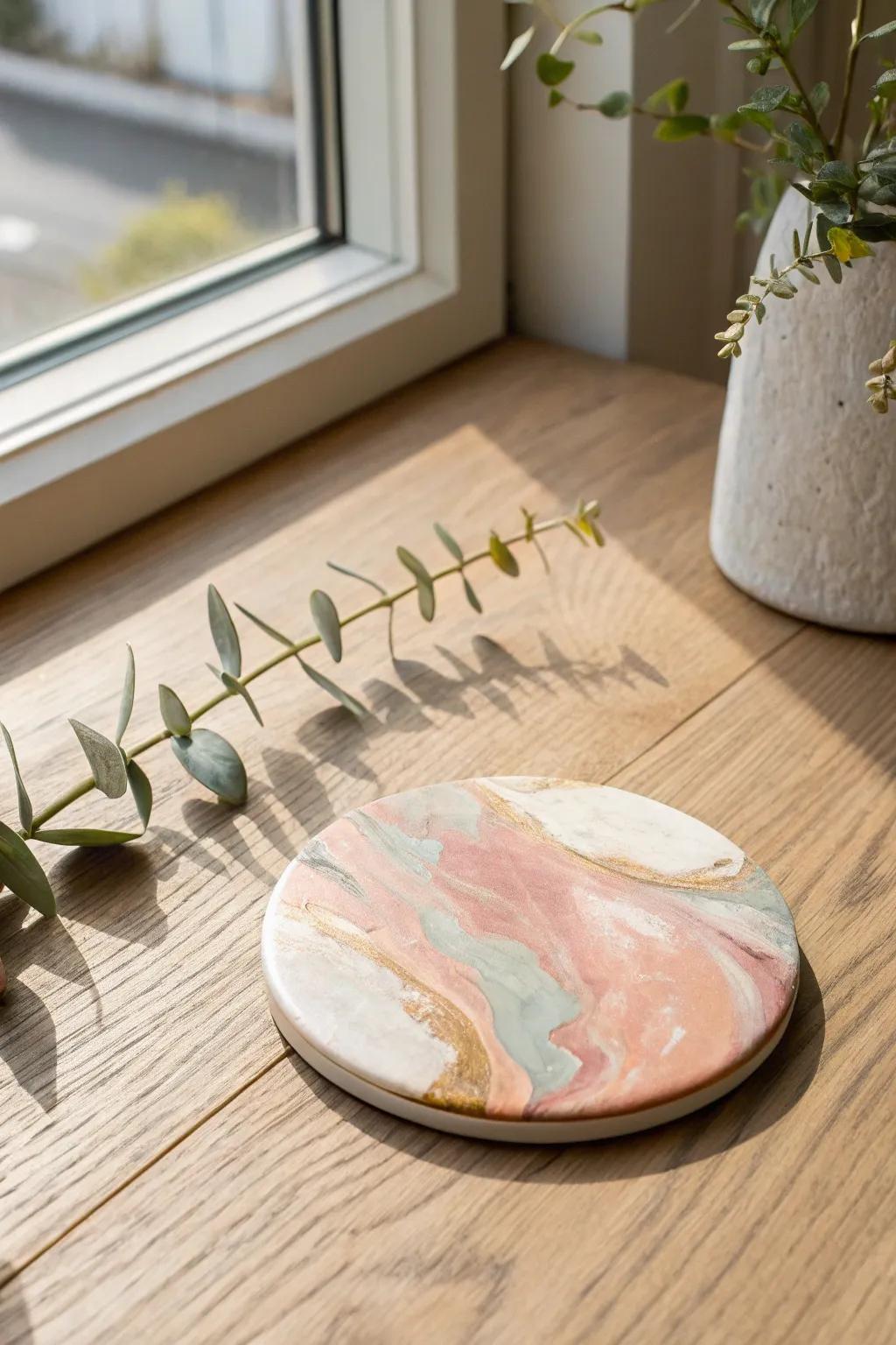 Elevate your home decor with these chic artistic coasters, blending minimalist design with a hint of Boho flair.