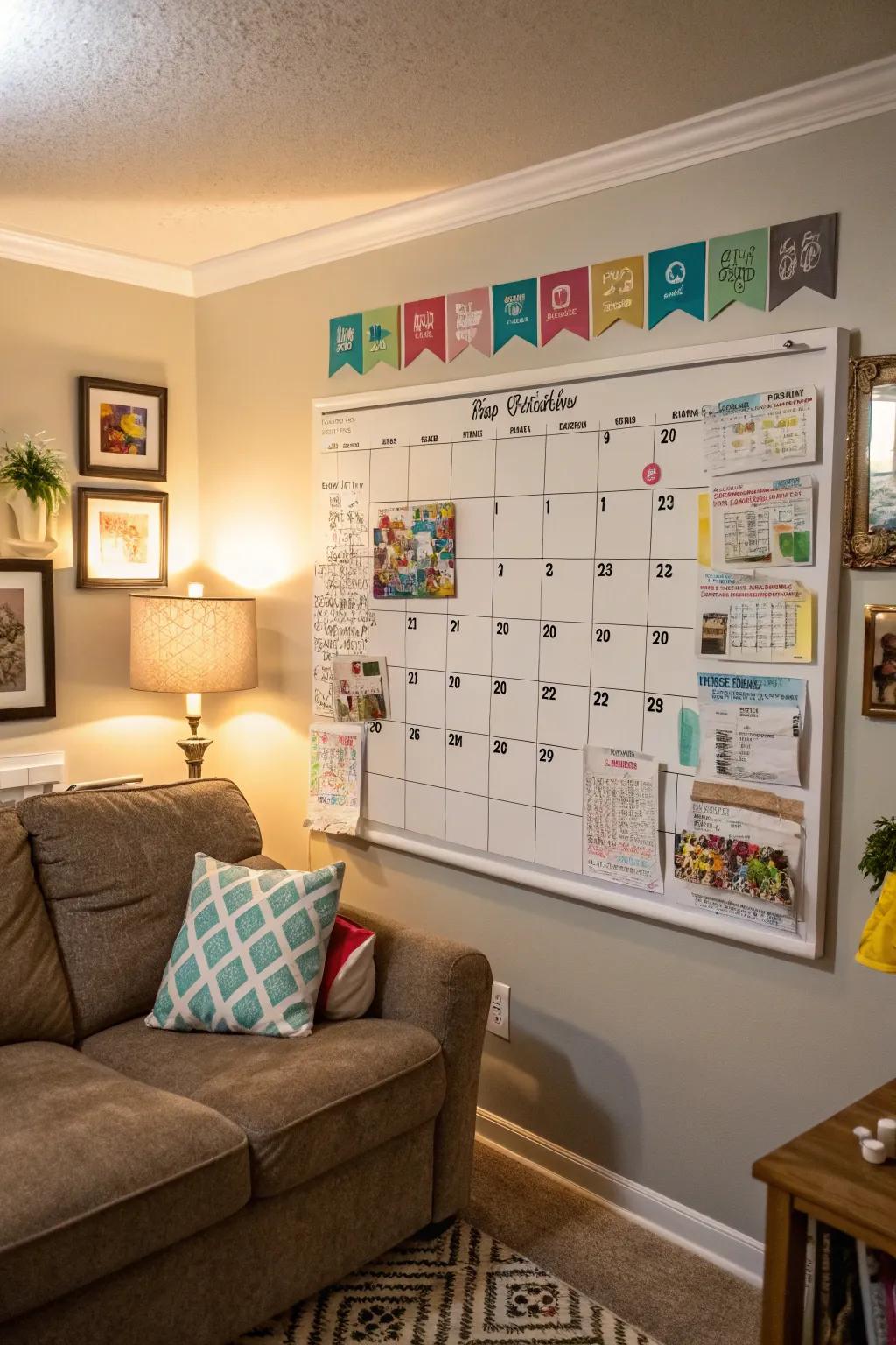 Keep it interactive with a magnetic whiteboard calendar.