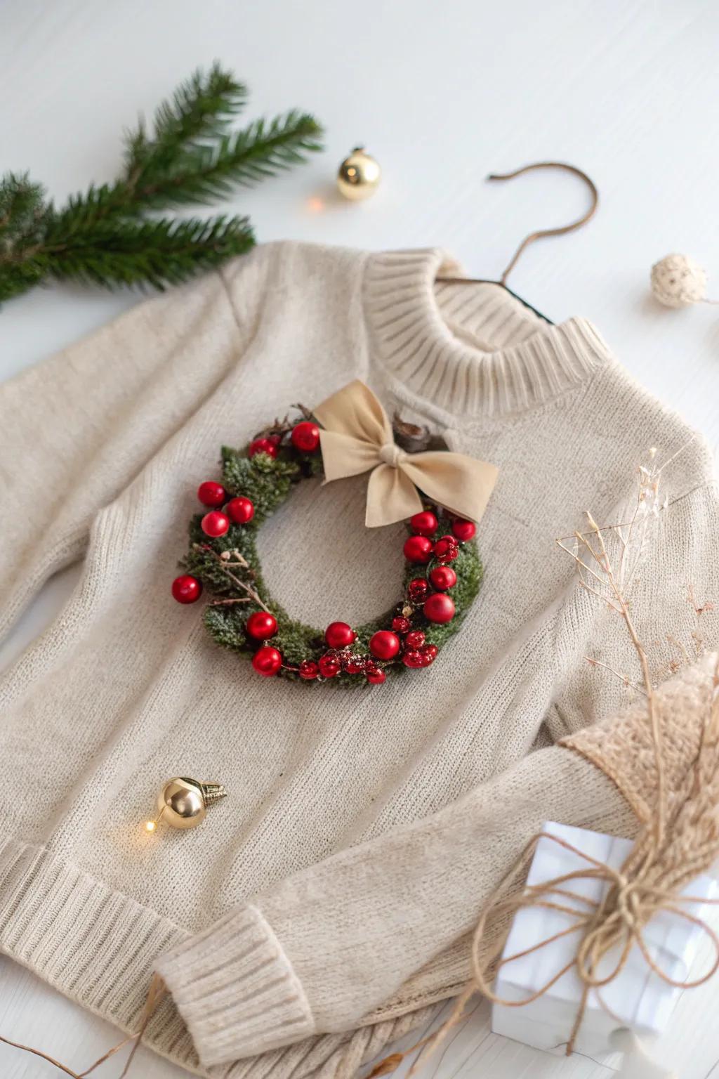 Craft your own Christmas charm with a whimsical wreath touch.