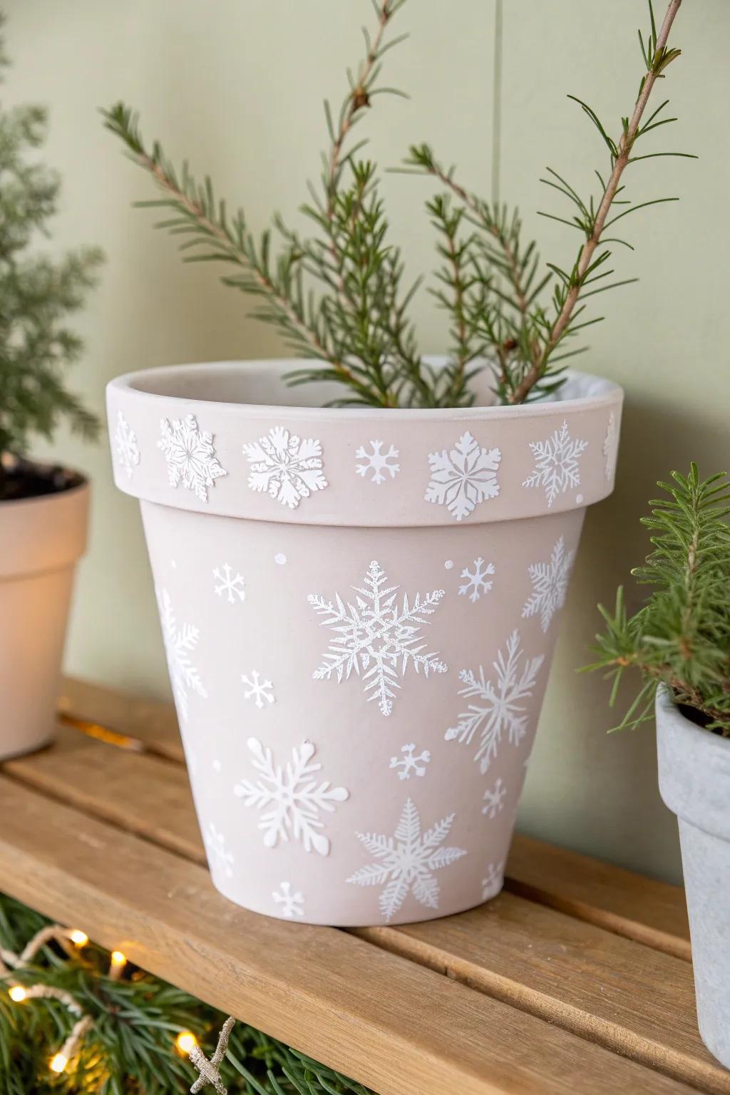 Transform your space with seasonal charm: winter-inspired plant pots for a cozy, minimalist touch.