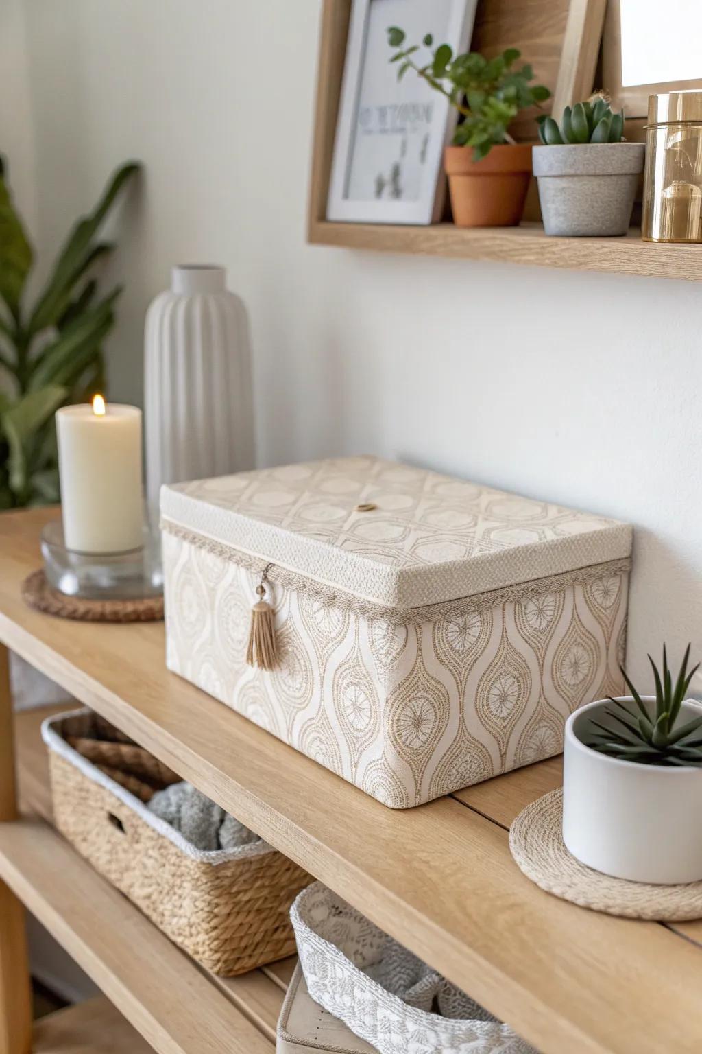Transform clutter into elegance with a chic DIY cord box, blending Scandinavian simplicity with boho charm.