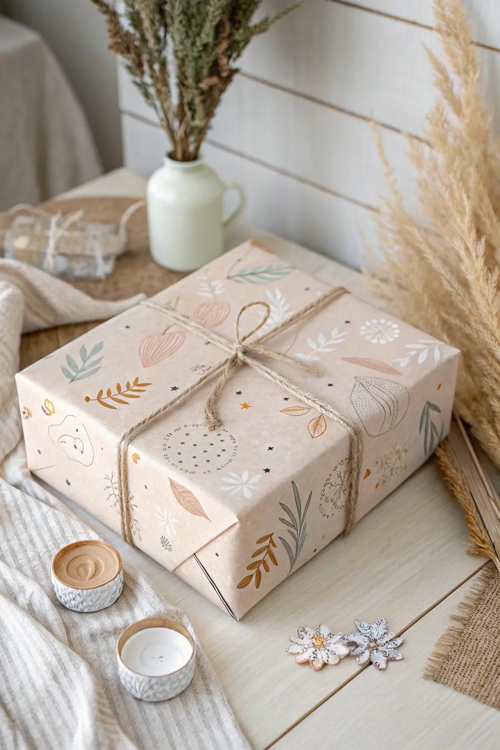 Craft your own unique touch with hand-painted wrapping paper for a beautifully personal gift.