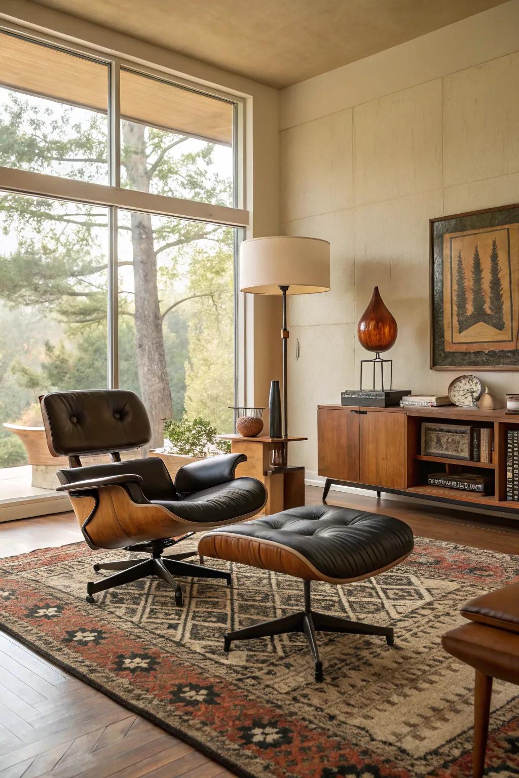 Mid-century modern style meets contemporary comfort.