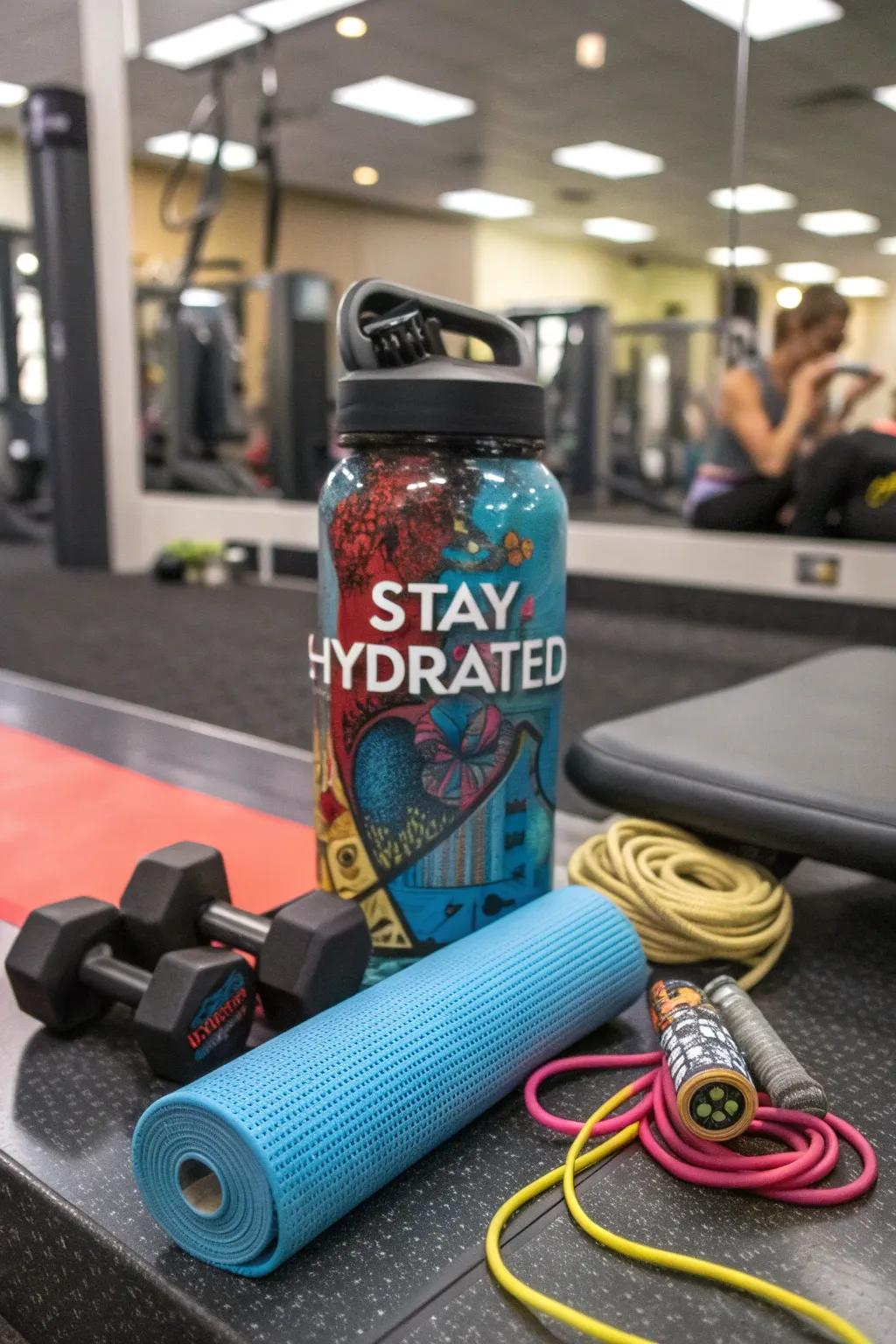 Stay hydrated with a personalized water bottle.