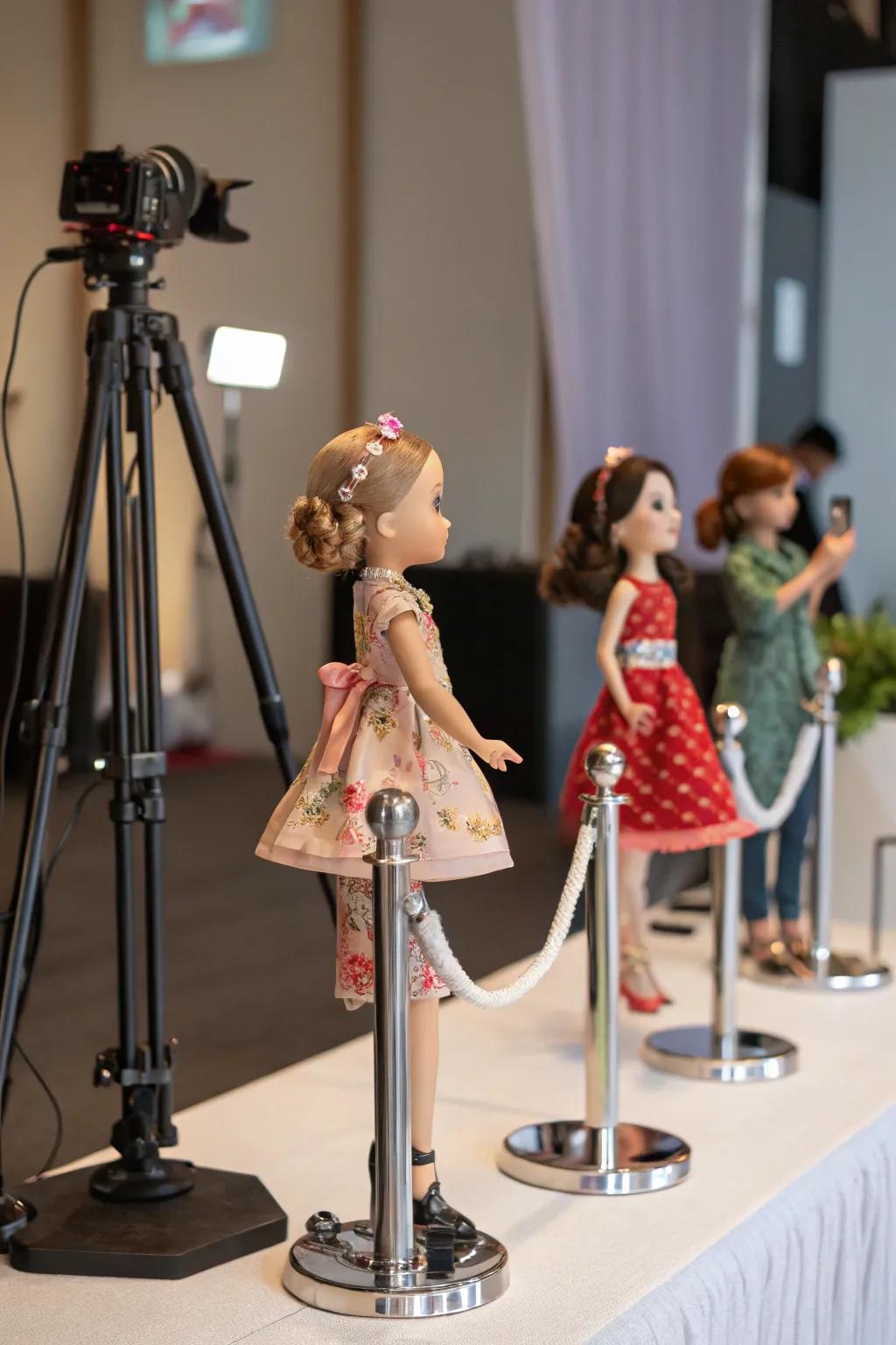 Sturdy stands providing stability and style to doll displays.