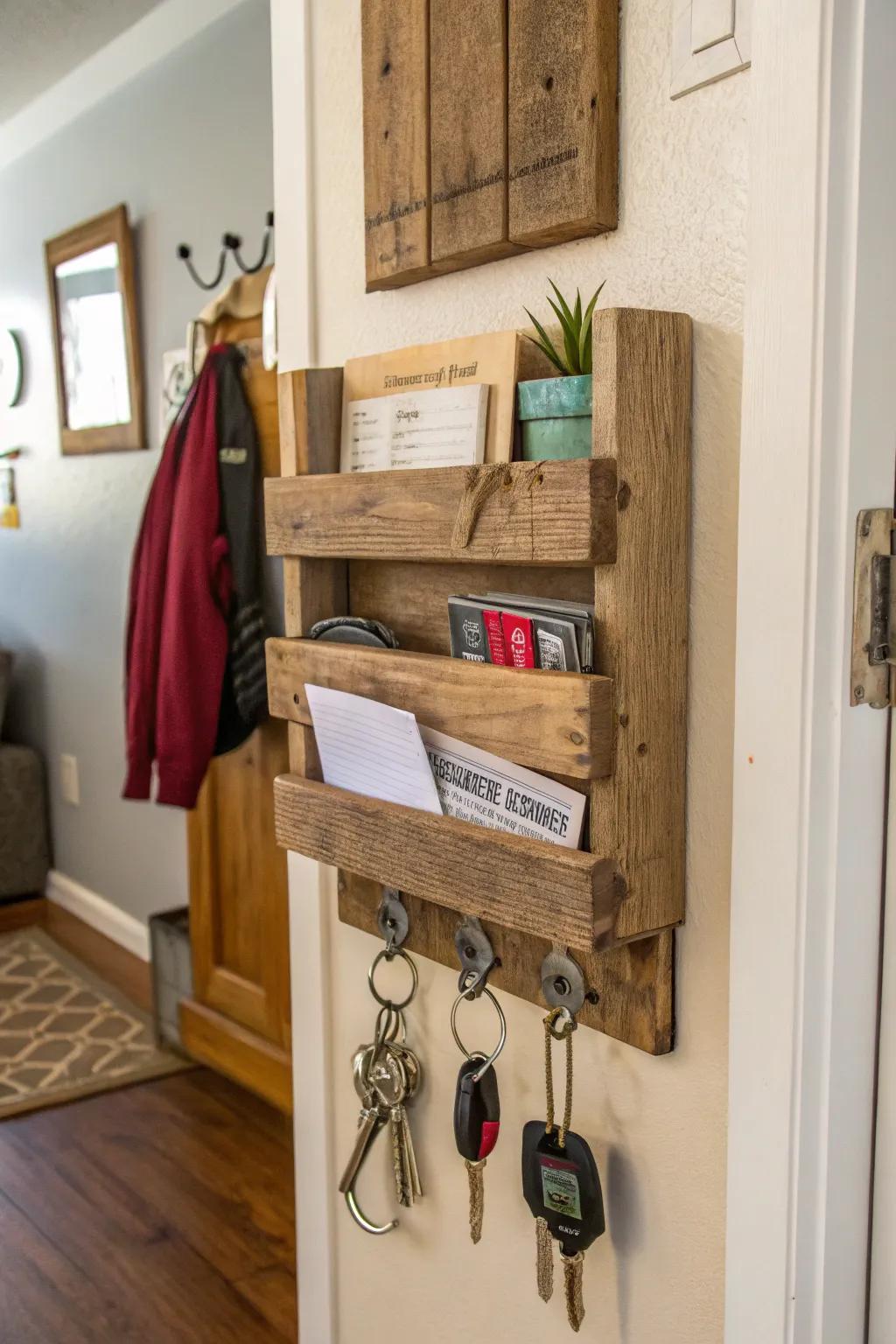 Stay organized with a handy wall organizer for your entryway.