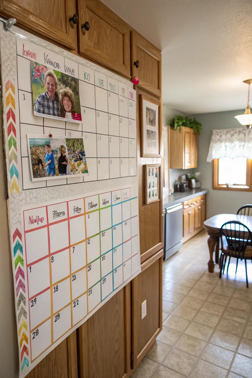 A personalized family calendar, beautifully showcasing cherished memories and important dates.