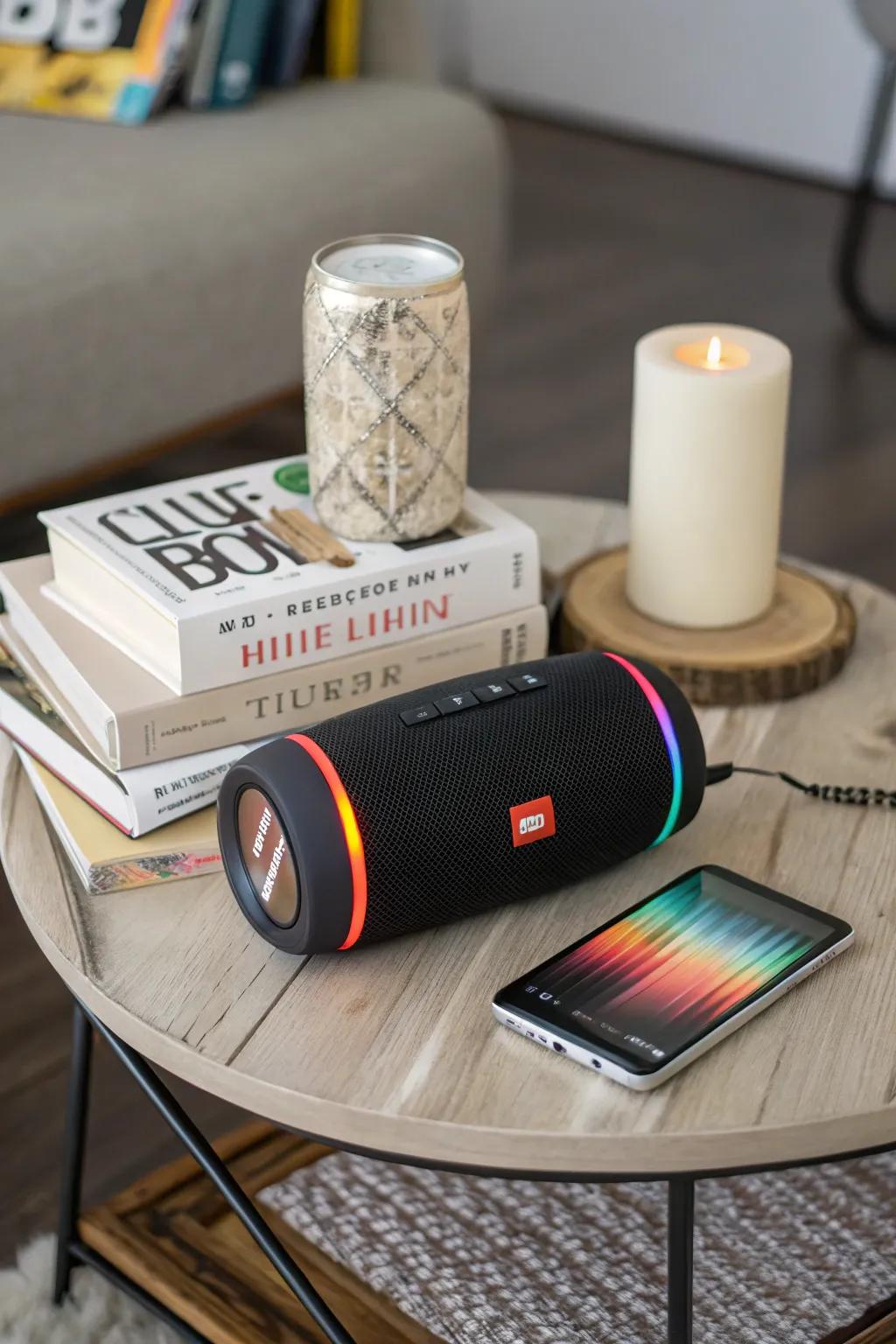 Bring music to life with a portable Bluetooth speaker.