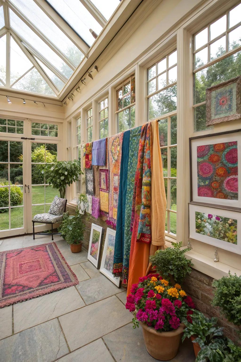 Brighten your orangery with colorful accents.