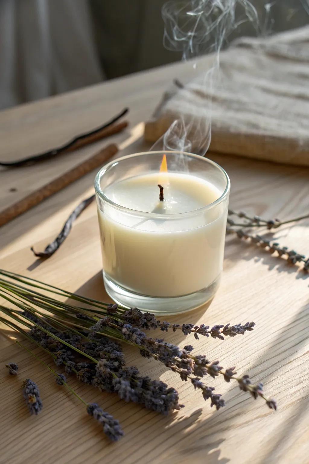 Craft your serenity with handmade scented candles, blending simplicity and natural beauty.