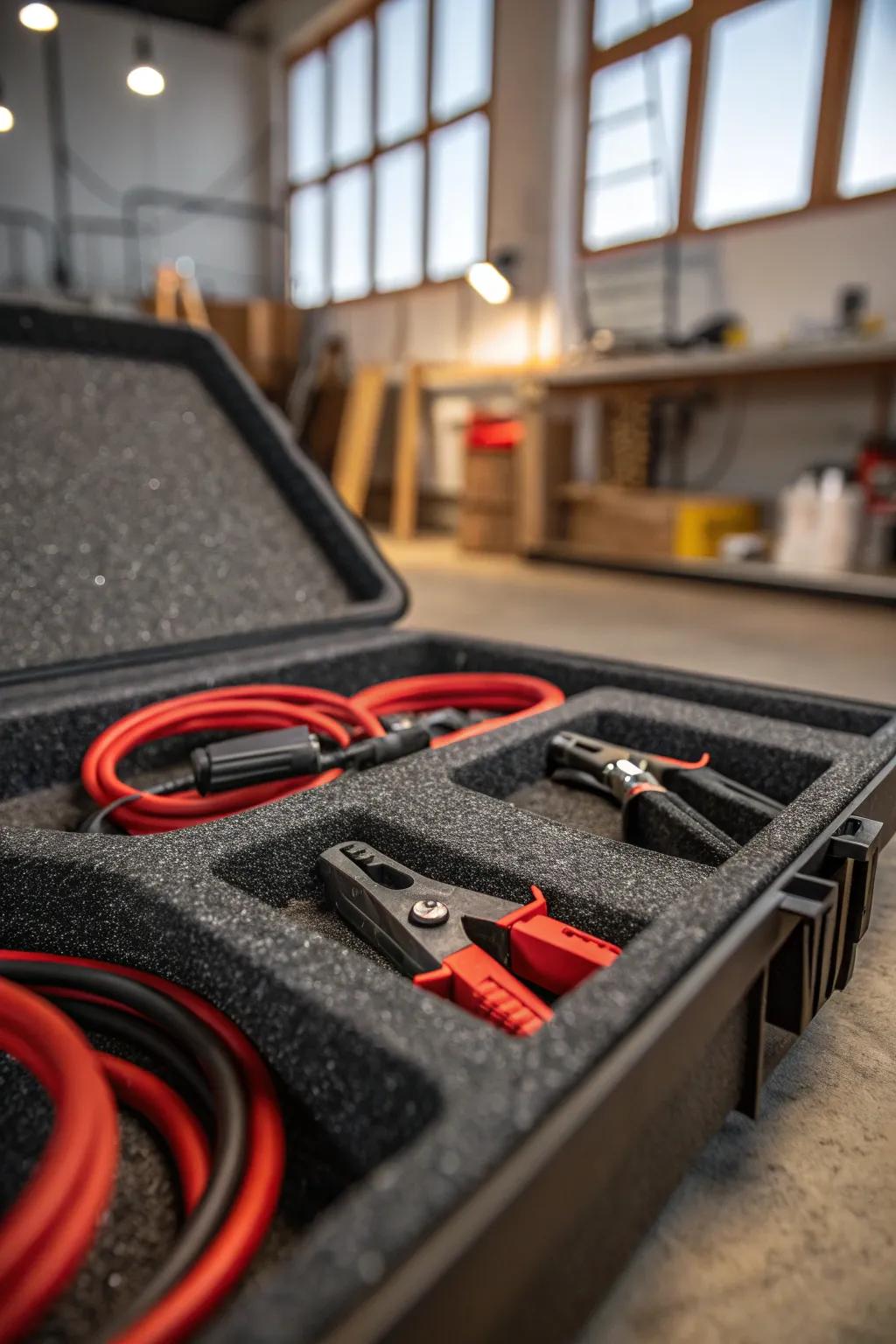 Crafted Precision: Keep your cables in check with custom foam inserts.