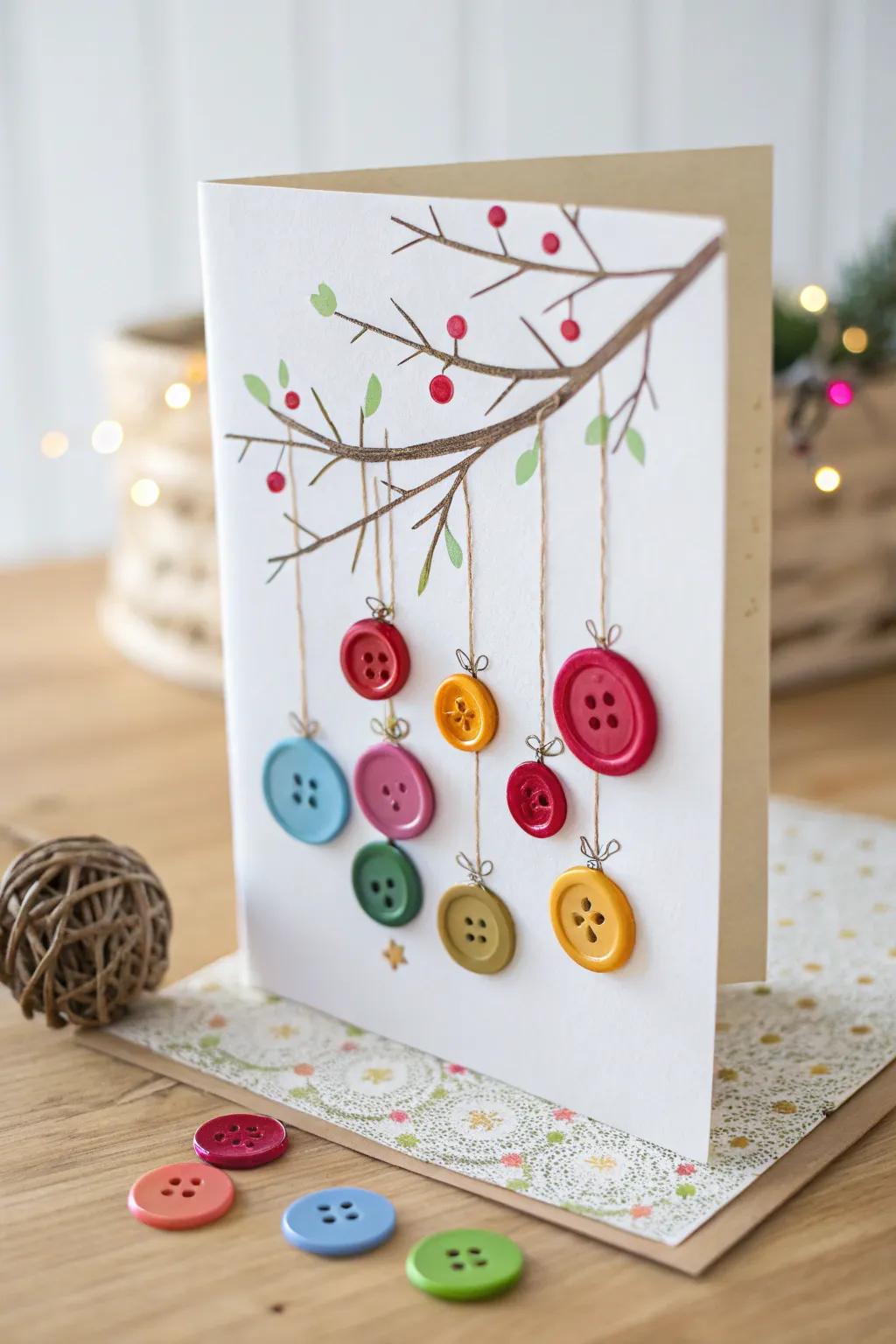 Crafted with Love: Button Baubles Christmas Card Ideas