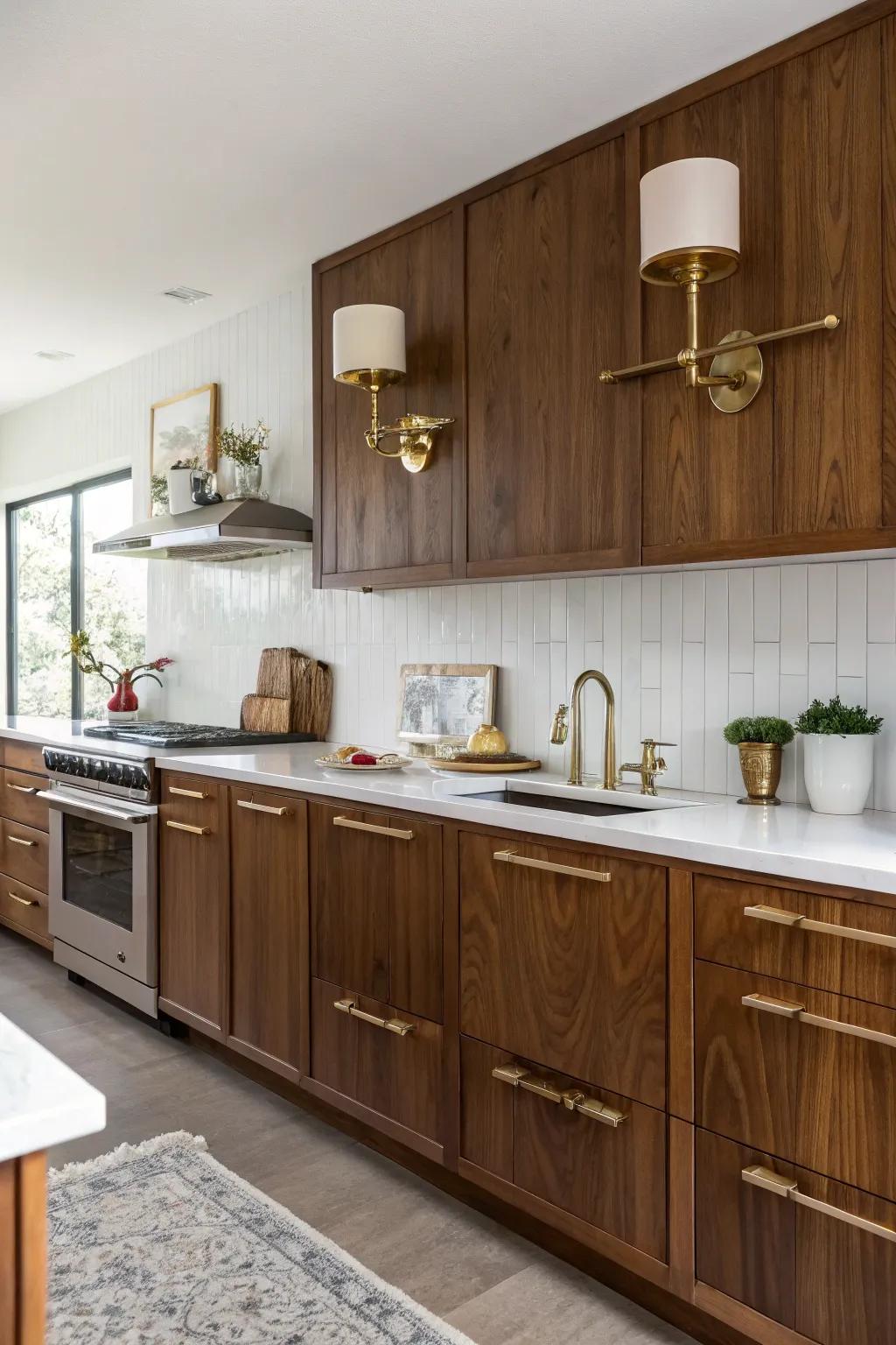 Mid-century modern sconces add timeless style to any kitchen.