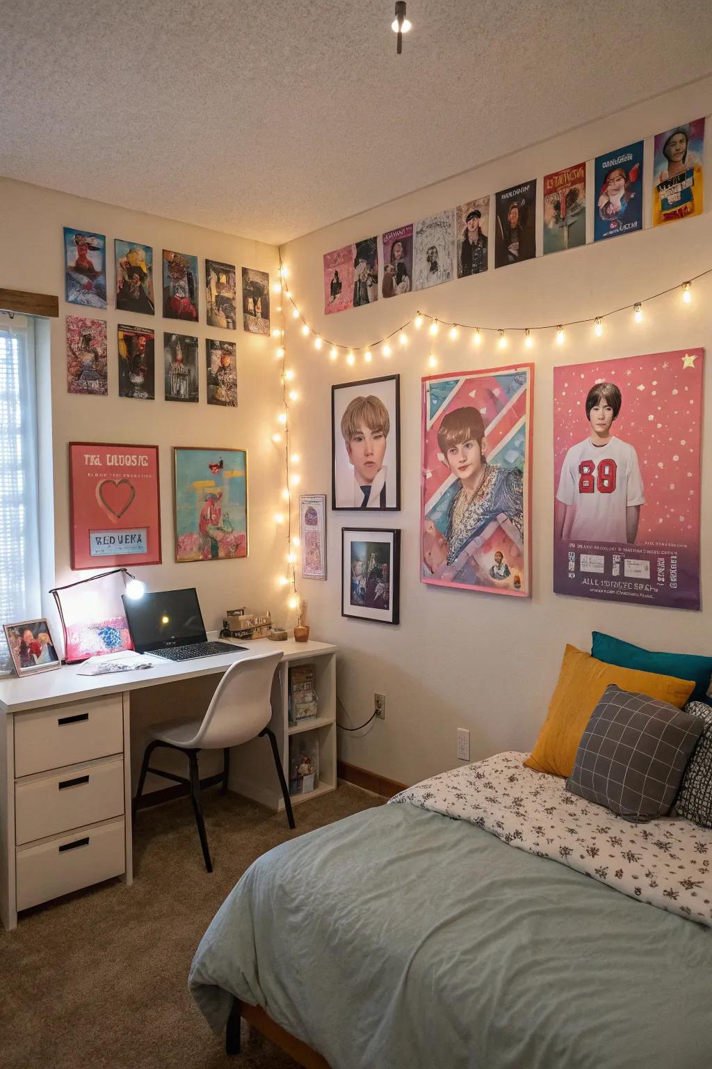 Kpop-inspired art adds a creative touch to your decor.