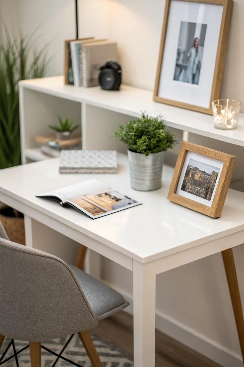 A minimalist approach to desk decor enhances focus and productivity.