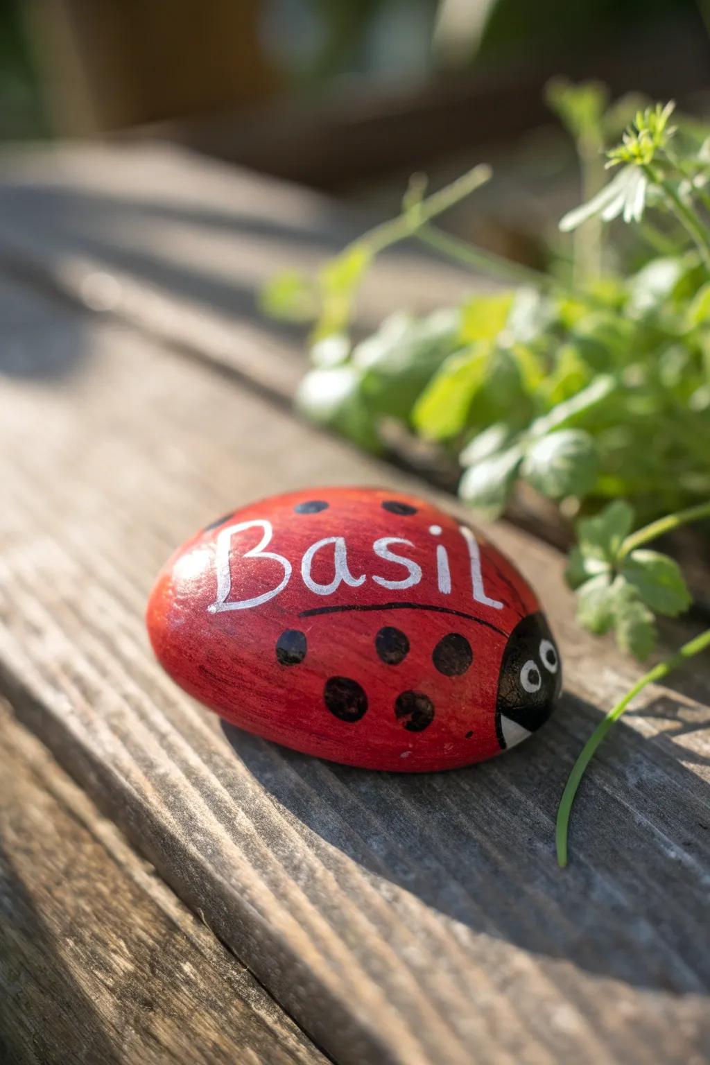 Add a touch of whimsy and functionality to your garden with these charming ladybug herb markers!