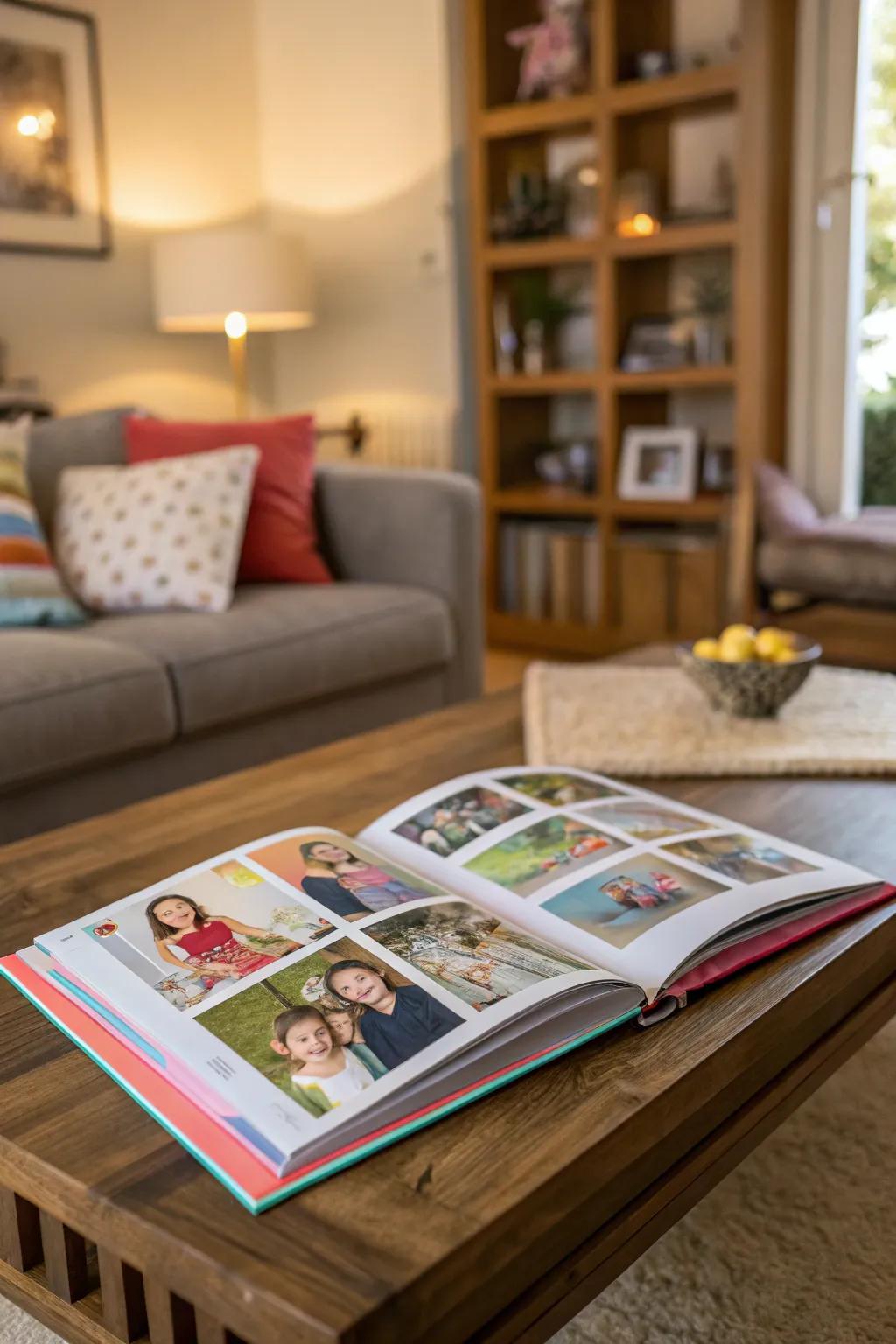 A photo memory book capturing cherished moments.