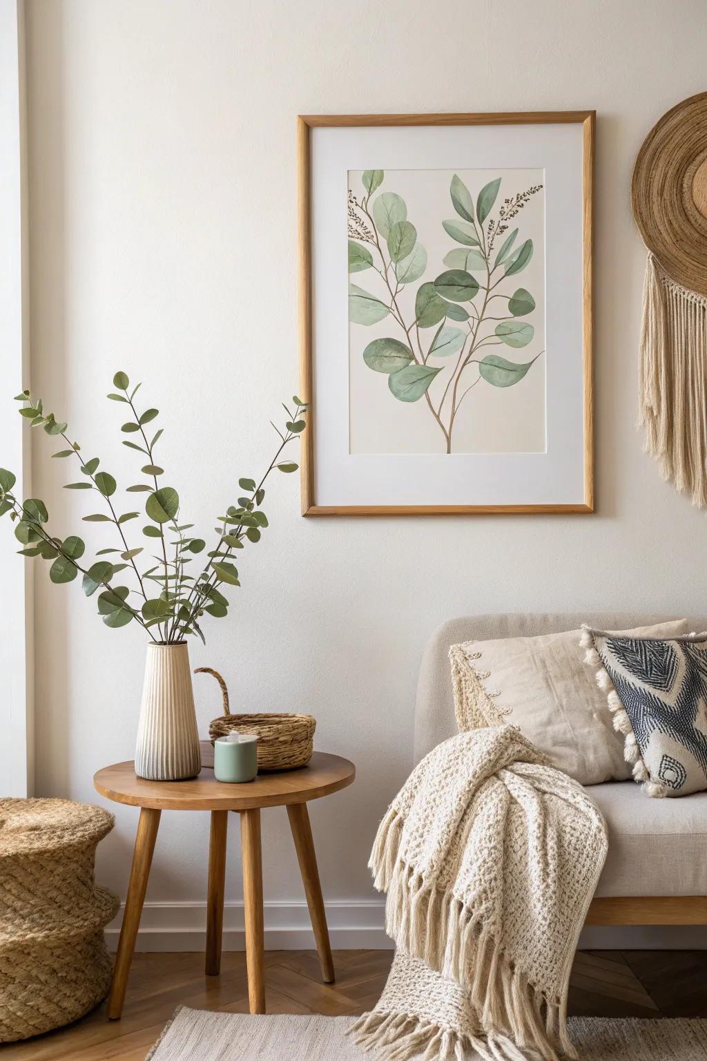 Bring the serenity of nature into your home with elegant botanical wall art. 🌿 #ScandinavianStyle #BohoChic