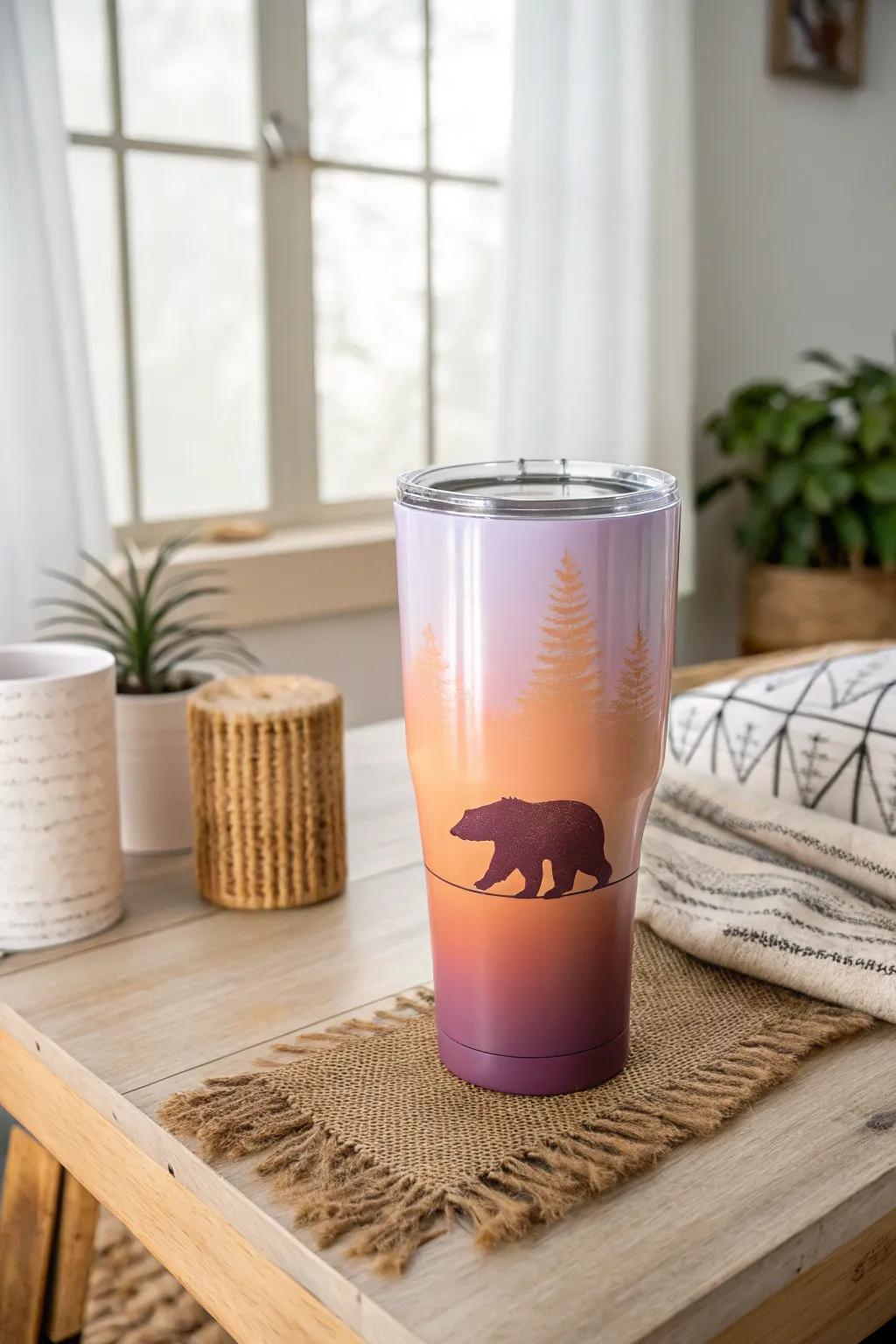 Sip in style with this enchanting sunset gradient tumbler, where every drink becomes a magical moment.