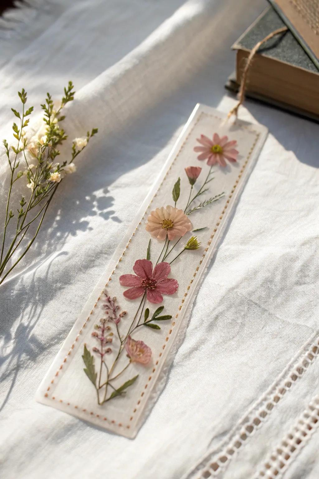 Delight your book-loving mom with a timeless pressed flower bookmark, blending nature's elegance with minimalist charm.