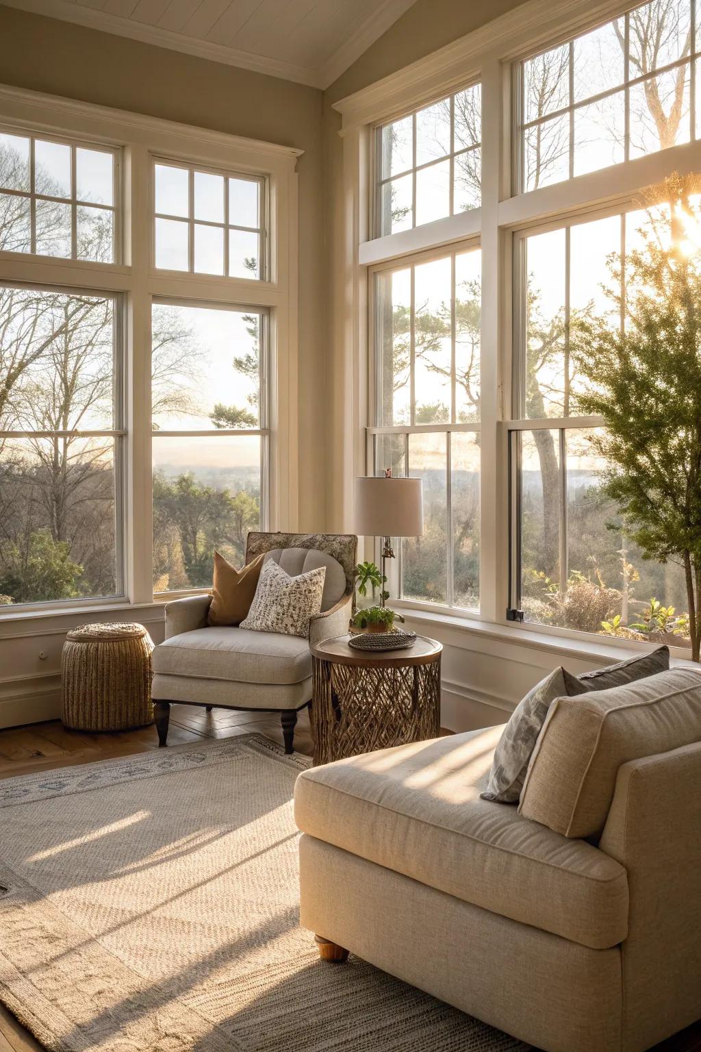 Natural light enhances the beauty of a neutral color palette.