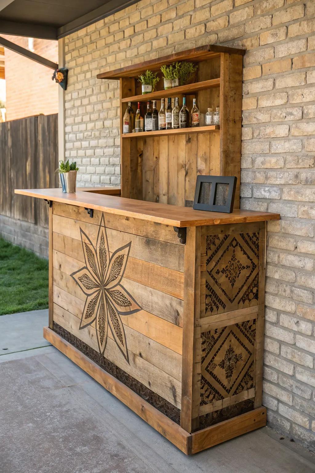 Unveil the art of functionality with this fold-down Murphy pallet bar—where style meets surprise.