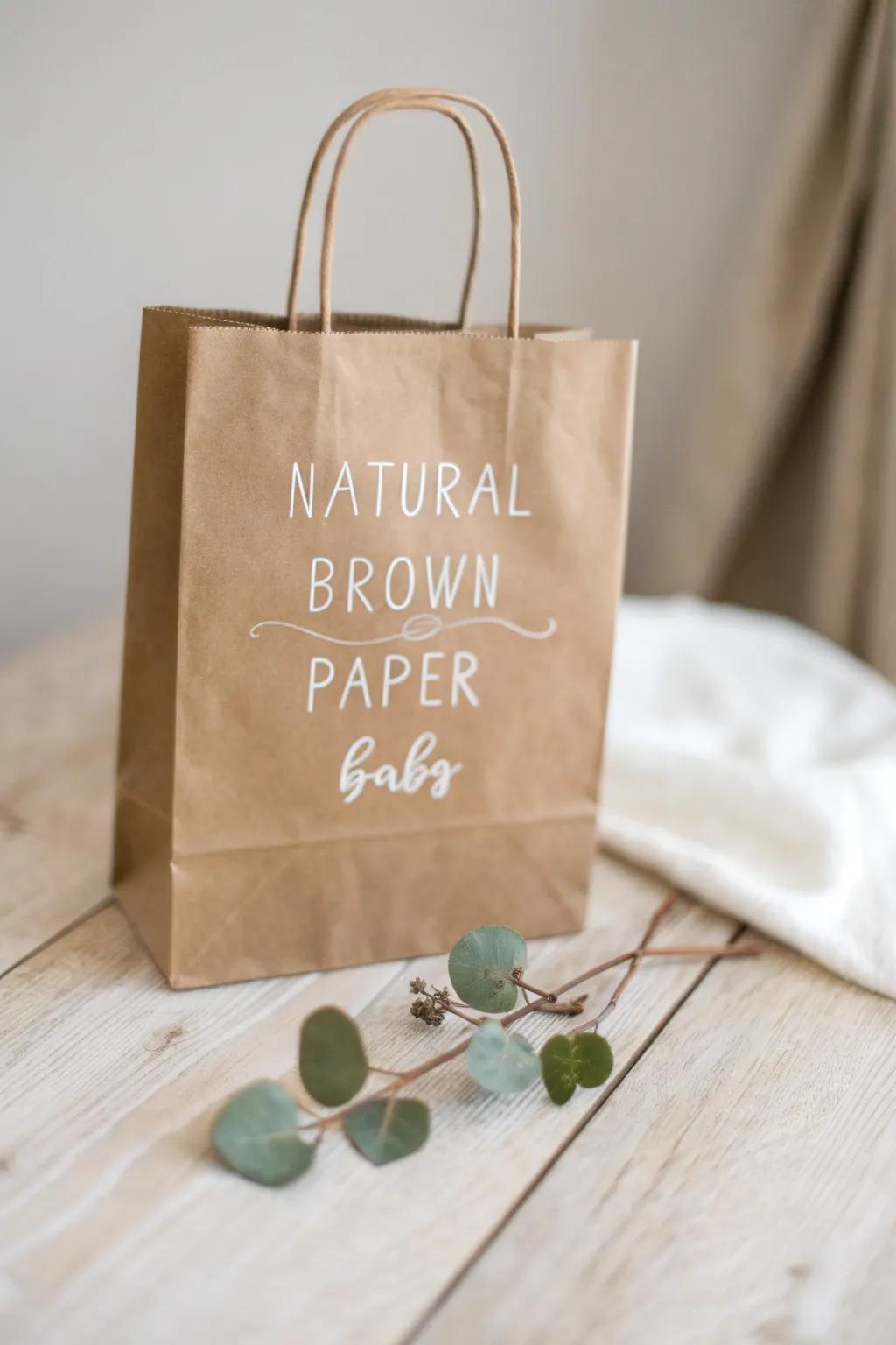 Craft a personal touch with handwritten quotes on minimalist paper bags.