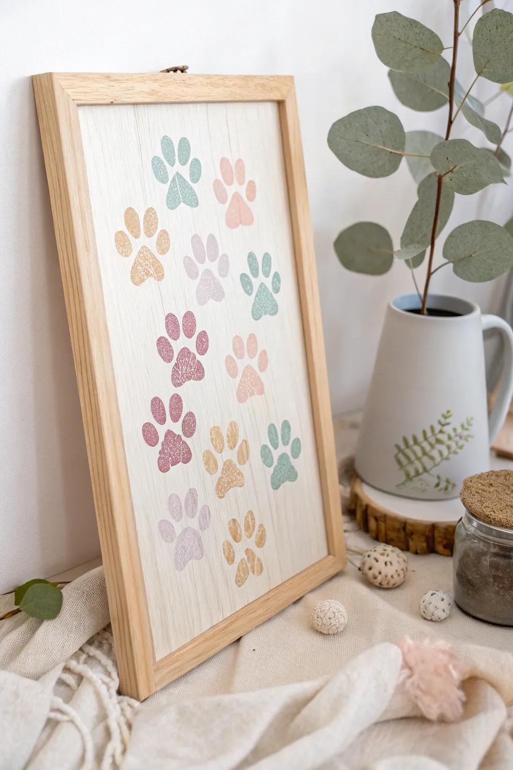 Add a personal touch to your space with these charming DIY painted paw prints. Perfect for a creative bonding project!