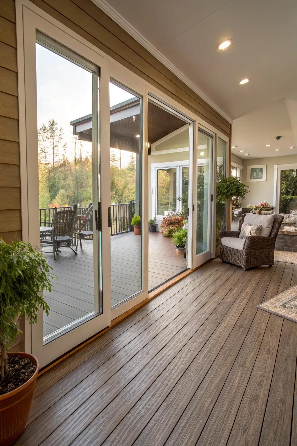 A seamless indoor-outdoor transition with composite decking.