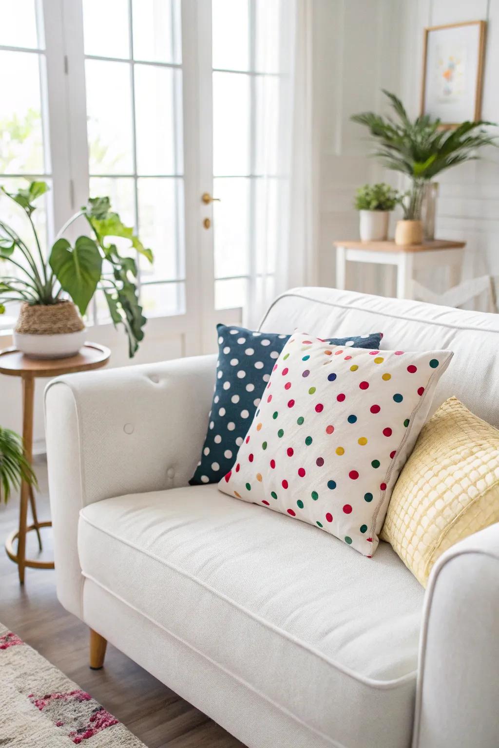 Polka dots bring whimsy and playfulness.