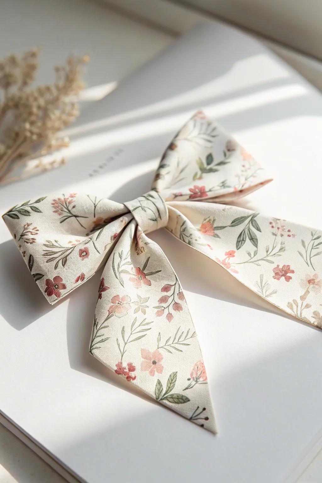Elevate your crafts with a touch of minimalist elegance: a handcrafted paper bow perfect for adding flair to your projects.
