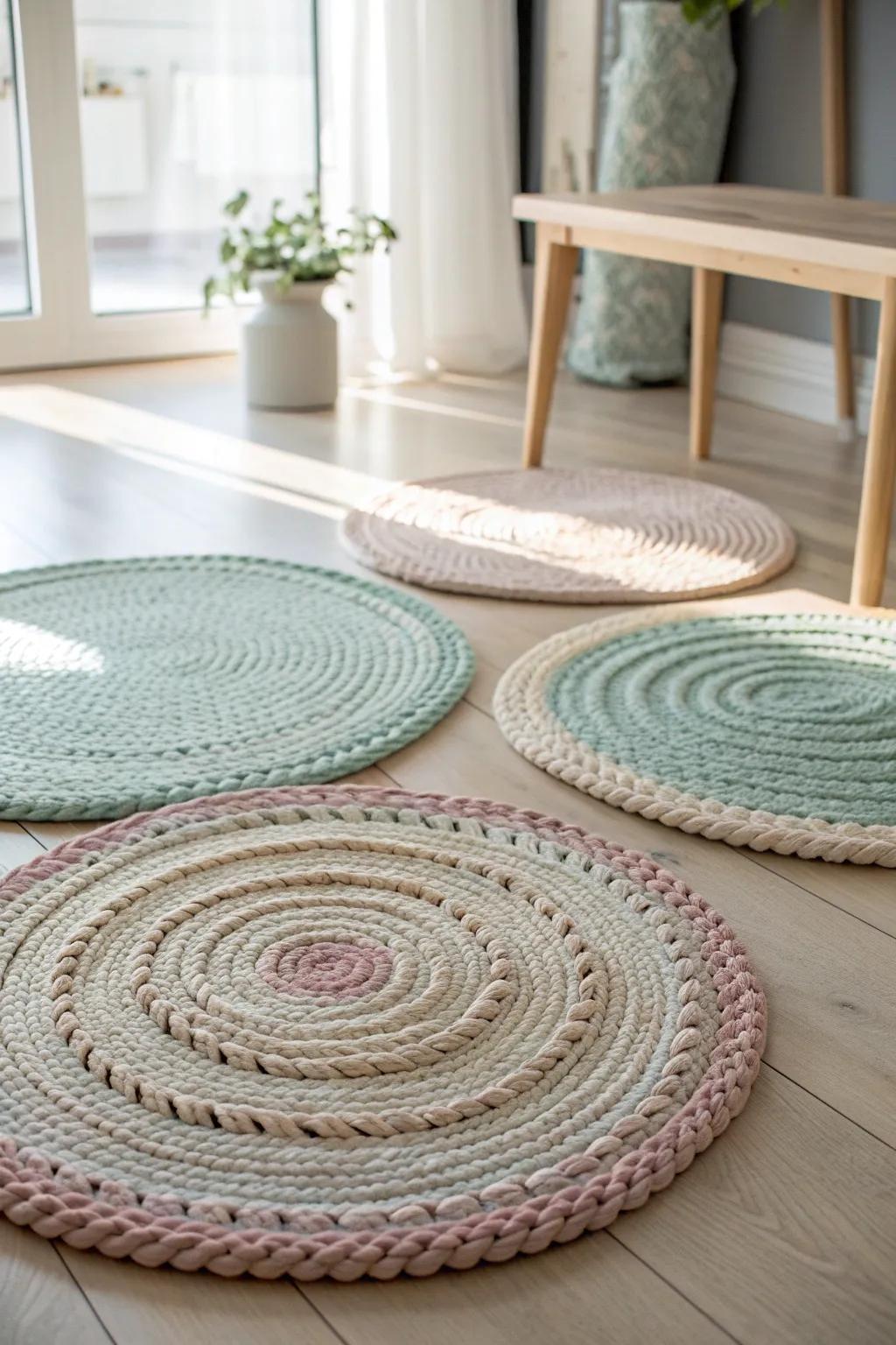 Transform your space with a charming DIY area rug made from placemats. Simple, stylish, and uniquely you!