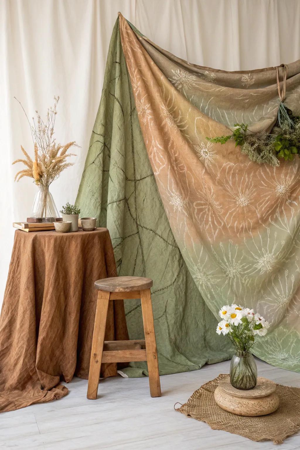 Embrace Rustic Charm: A perfect blend of earthy tones and natural textures for your next backdrop inspiration.