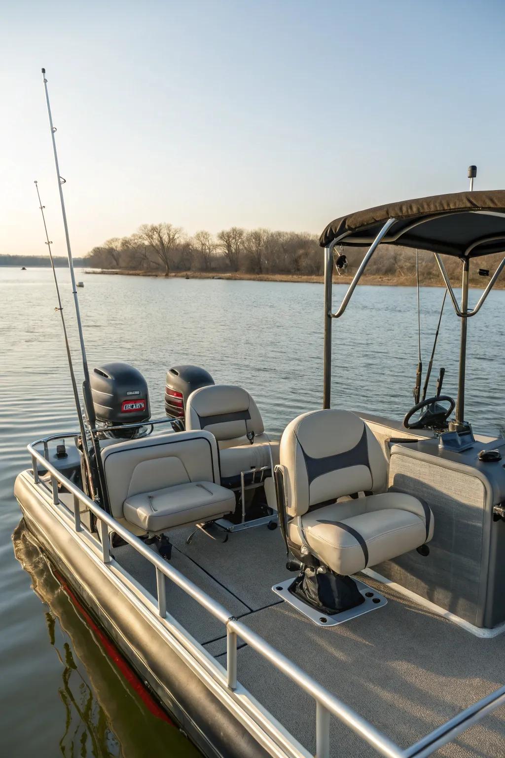 Swivel casting seats are ideal for fishing and enjoying the water.