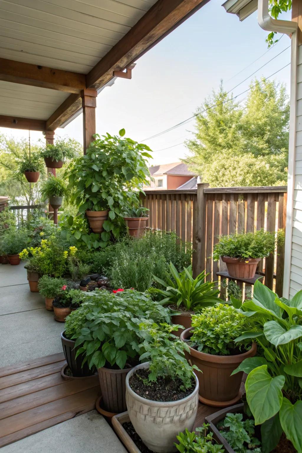 Greenery breathes life into your porch space.