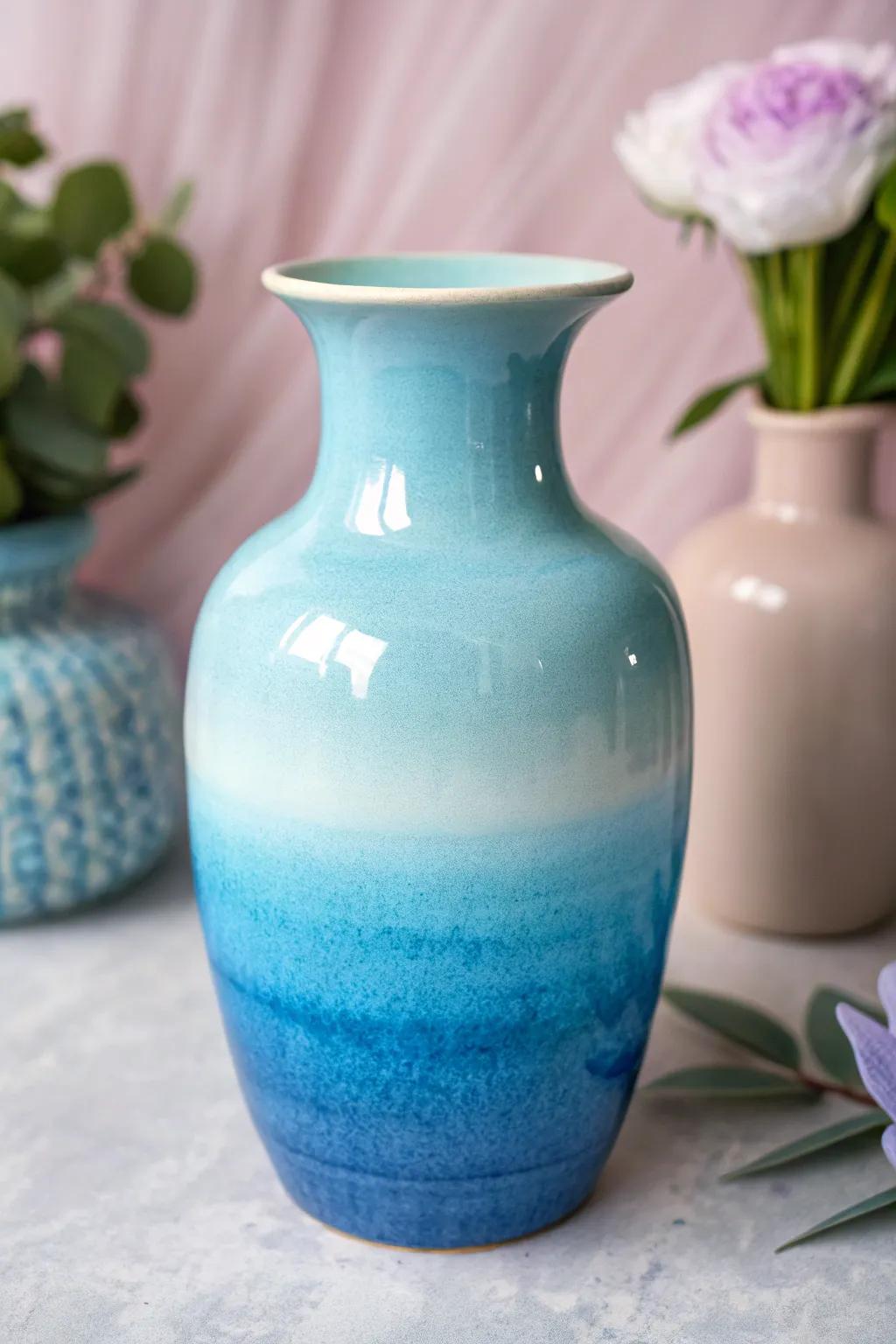 Ombre designs add depth and sophistication to ceramics.