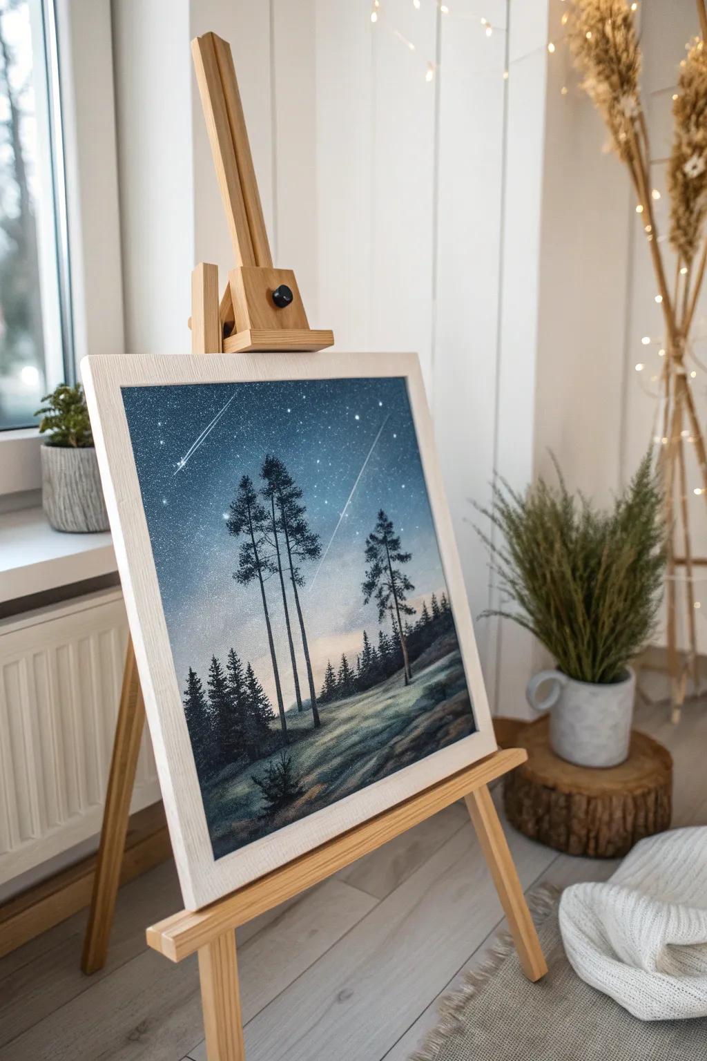 Capture tranquility with every brushstroke on this serene landscape canvas. #MinimalistArt #ScandinavianDesign