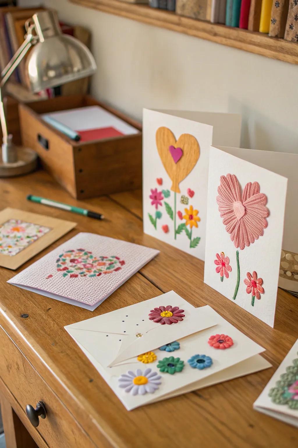 Send your love with personalized puffy paint greeting cards.