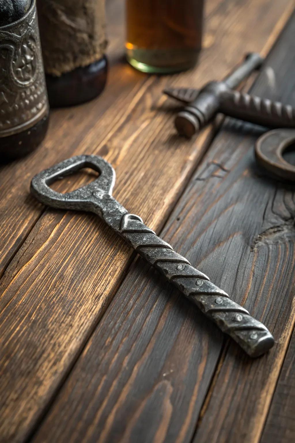 Unlock your next adventure with this handcrafted railroad spike bottle opener.
