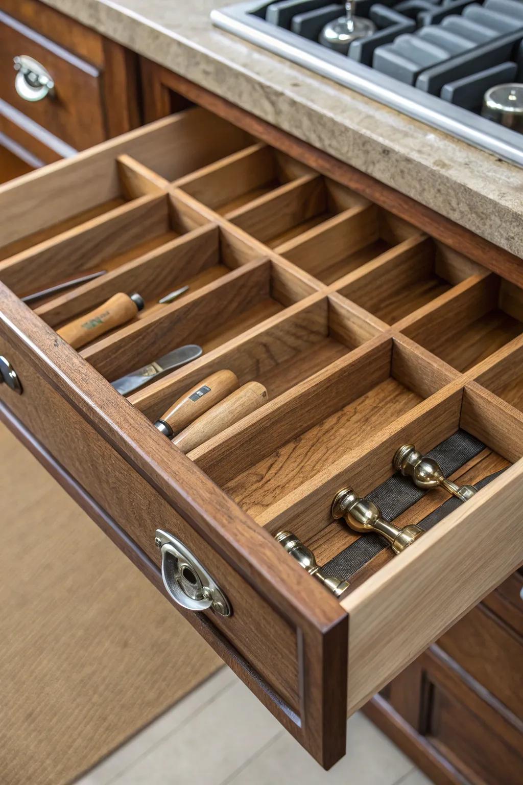 Transform your workspace with handcrafted drawer organizers for a clutter-free experience.
