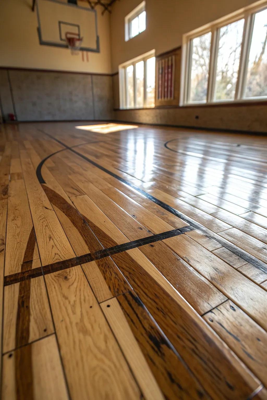 Elevate your workout space with the timeless charm of reclaimed gym flooring.