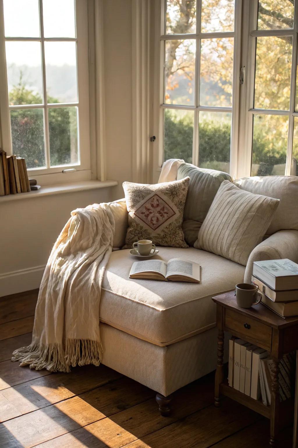 A cozy seating area in the bedroom for intimate moments.