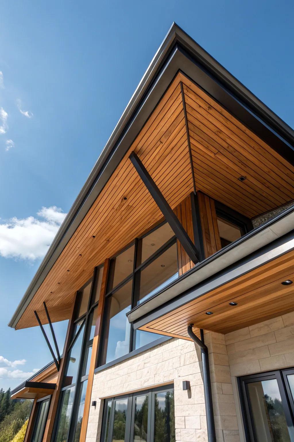 Witness the art of architecture with this captivating butterfly roof design.