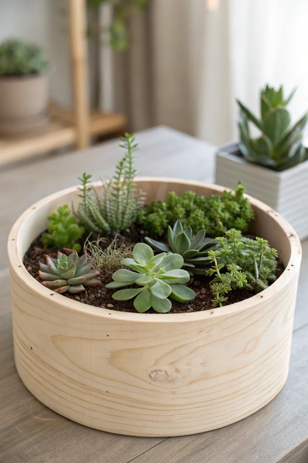 Transform a cheese box into a chic planter for your favorite greens!